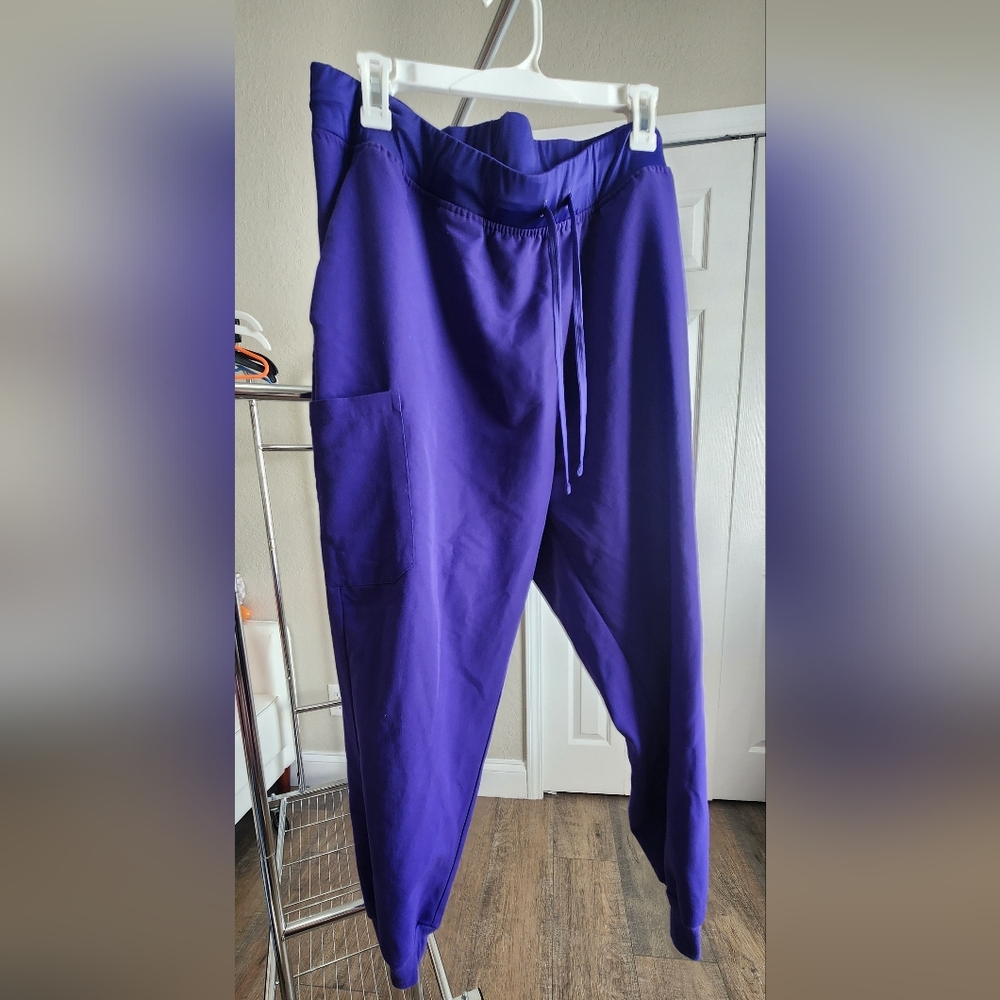 Mandala 2XP High Waisted Jogger Scrub Pants in Grape